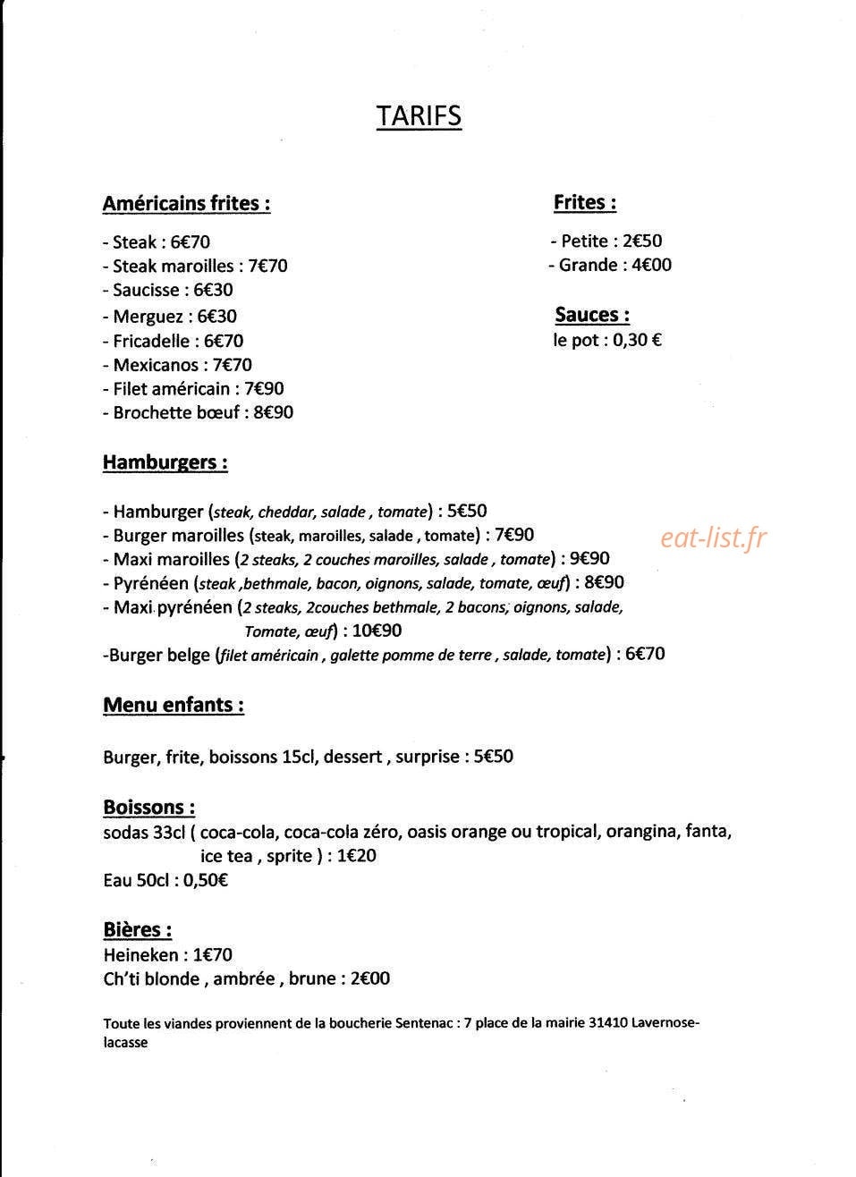 La frite rit — carte page 1
