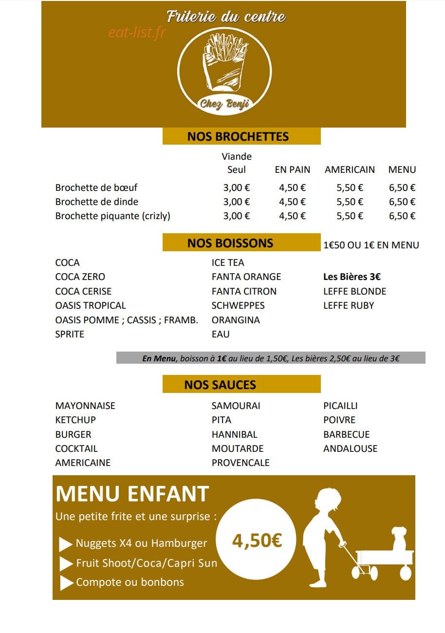 La friterie du Centre — carte page 3