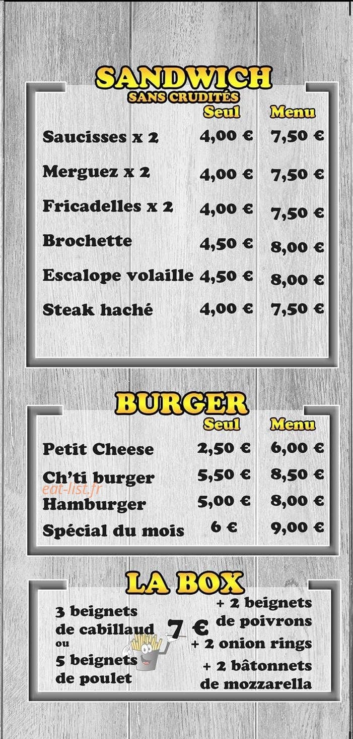 La Friterie — carte page 3