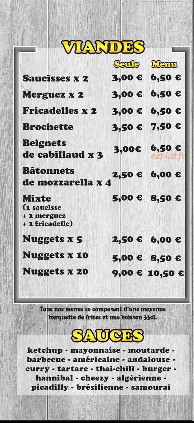 La Friterie — carte page 2