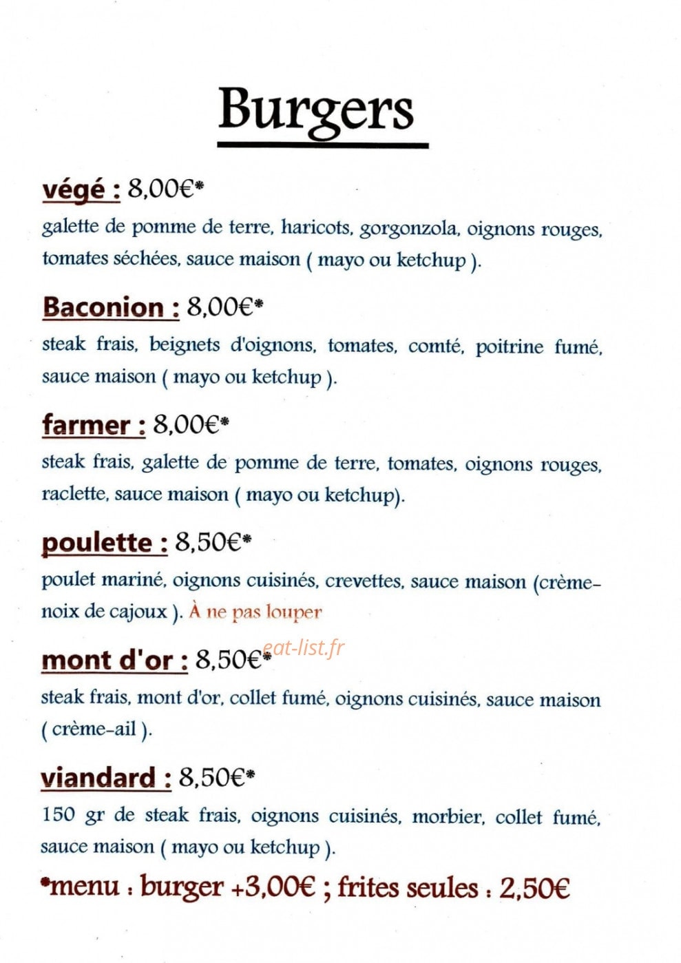 La Gargotine — carte page 2