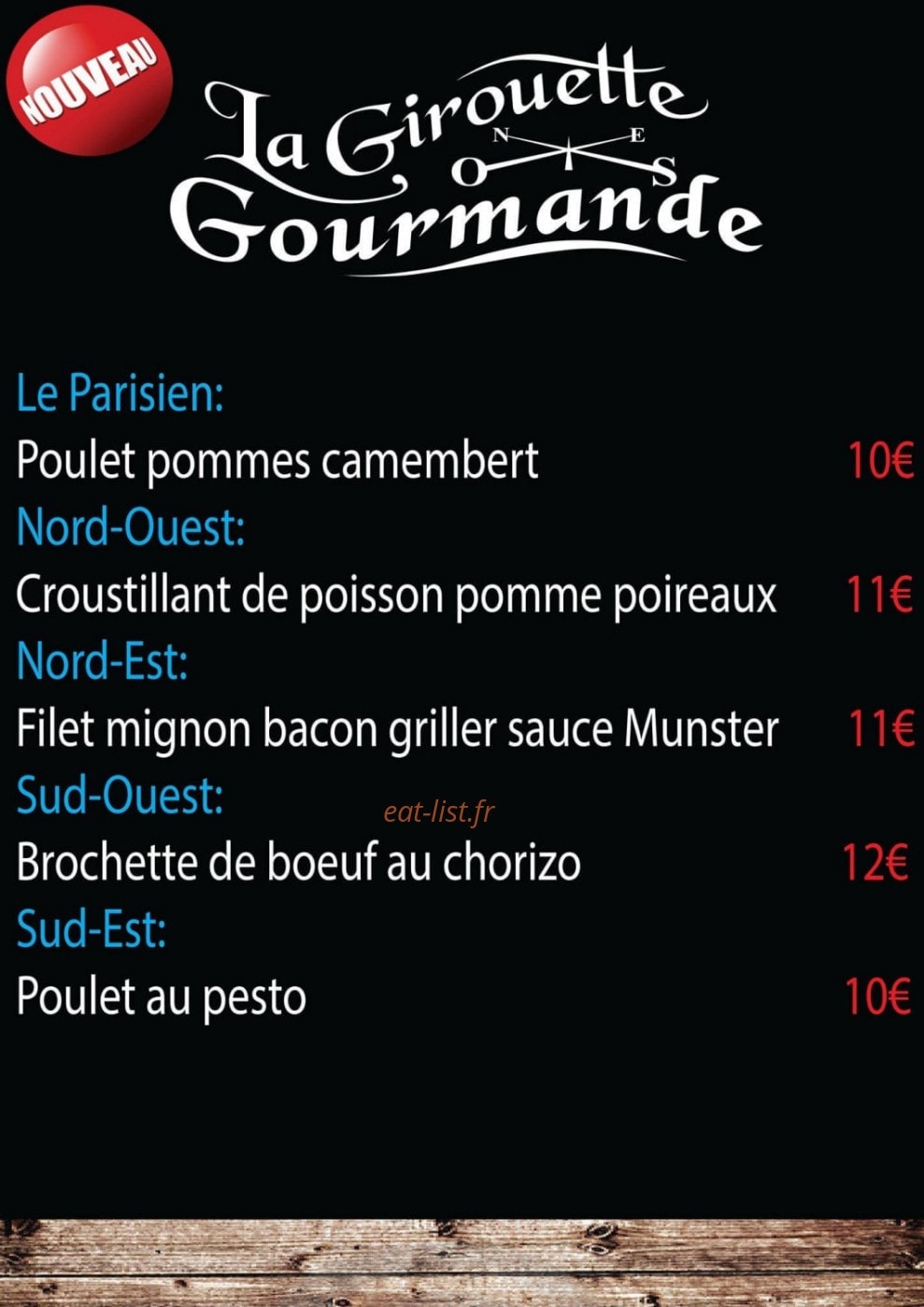 La Girouette Gourmande — carte page 2