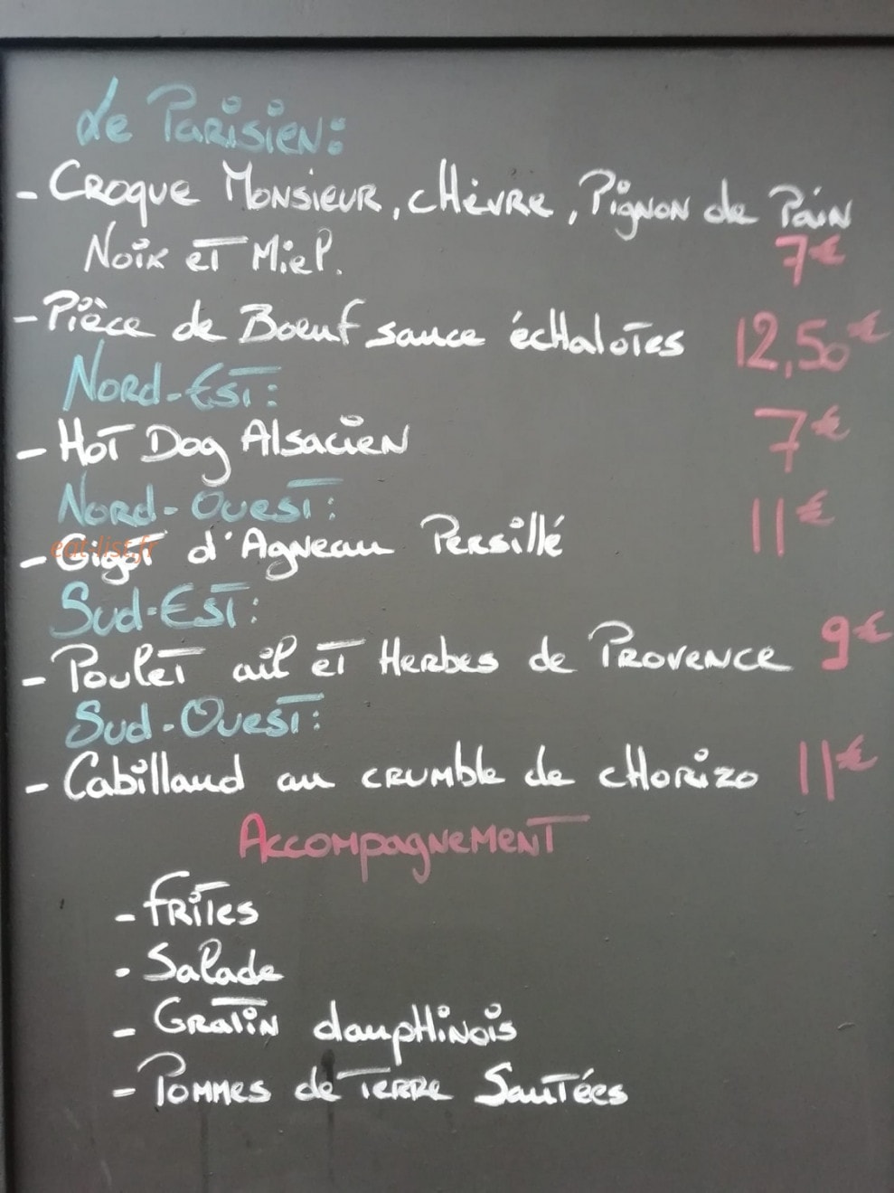 La Girouette Gourmande — carte page 1