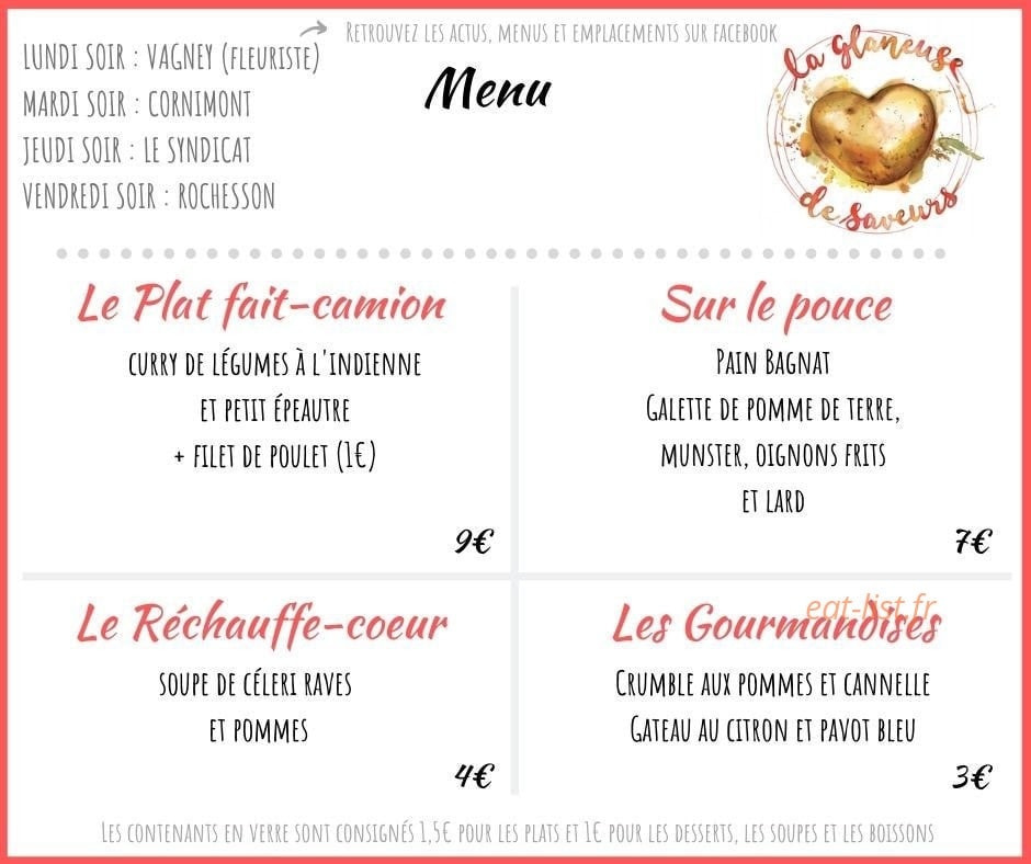 La Glaneuse de Saveurs — carte page 1