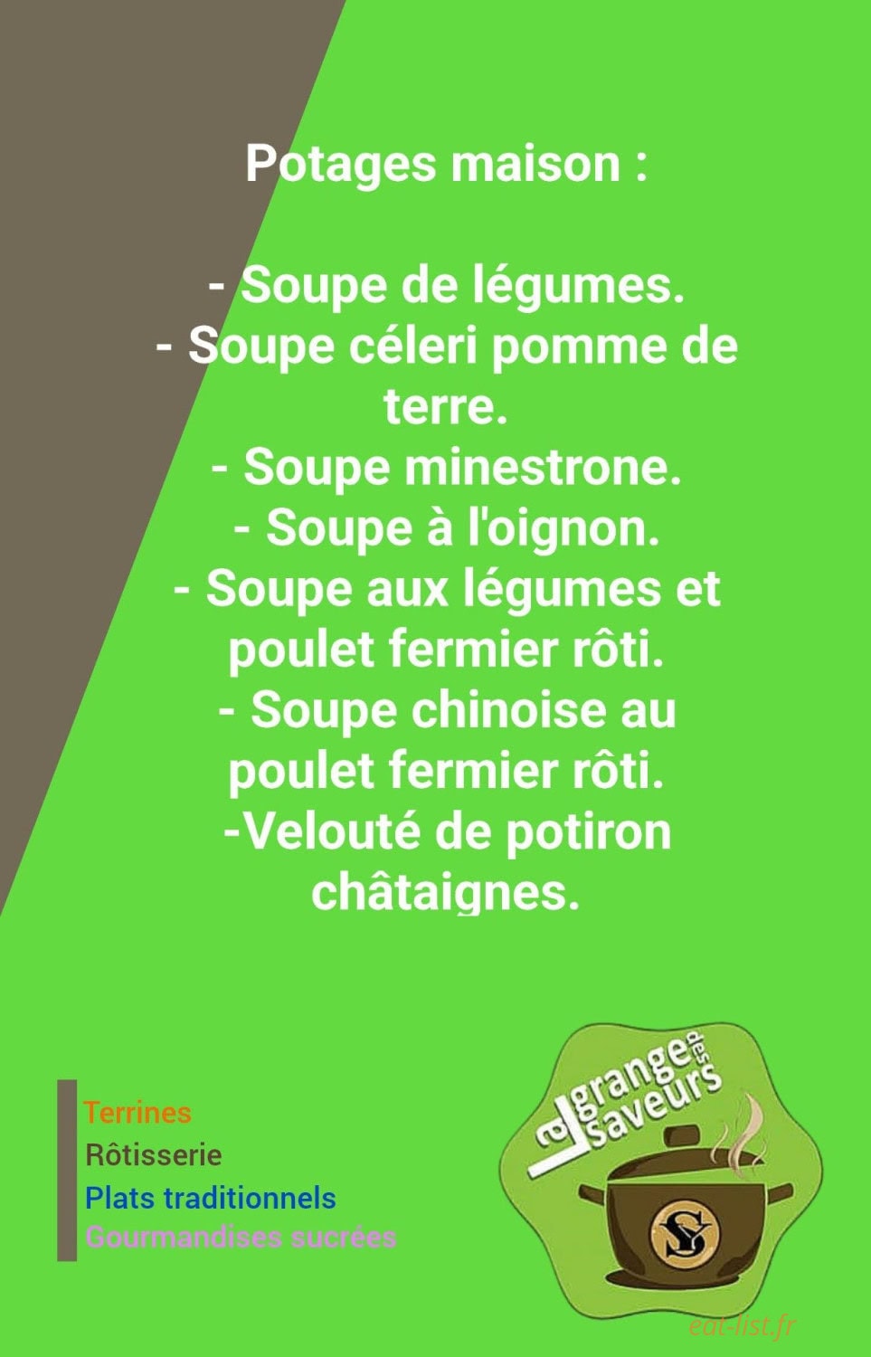 La grange des saveurs — carte page 1