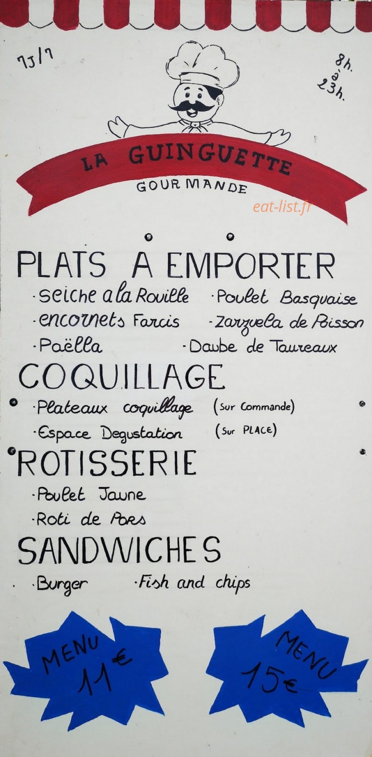 La Guinguette Gourmande — carte page 1