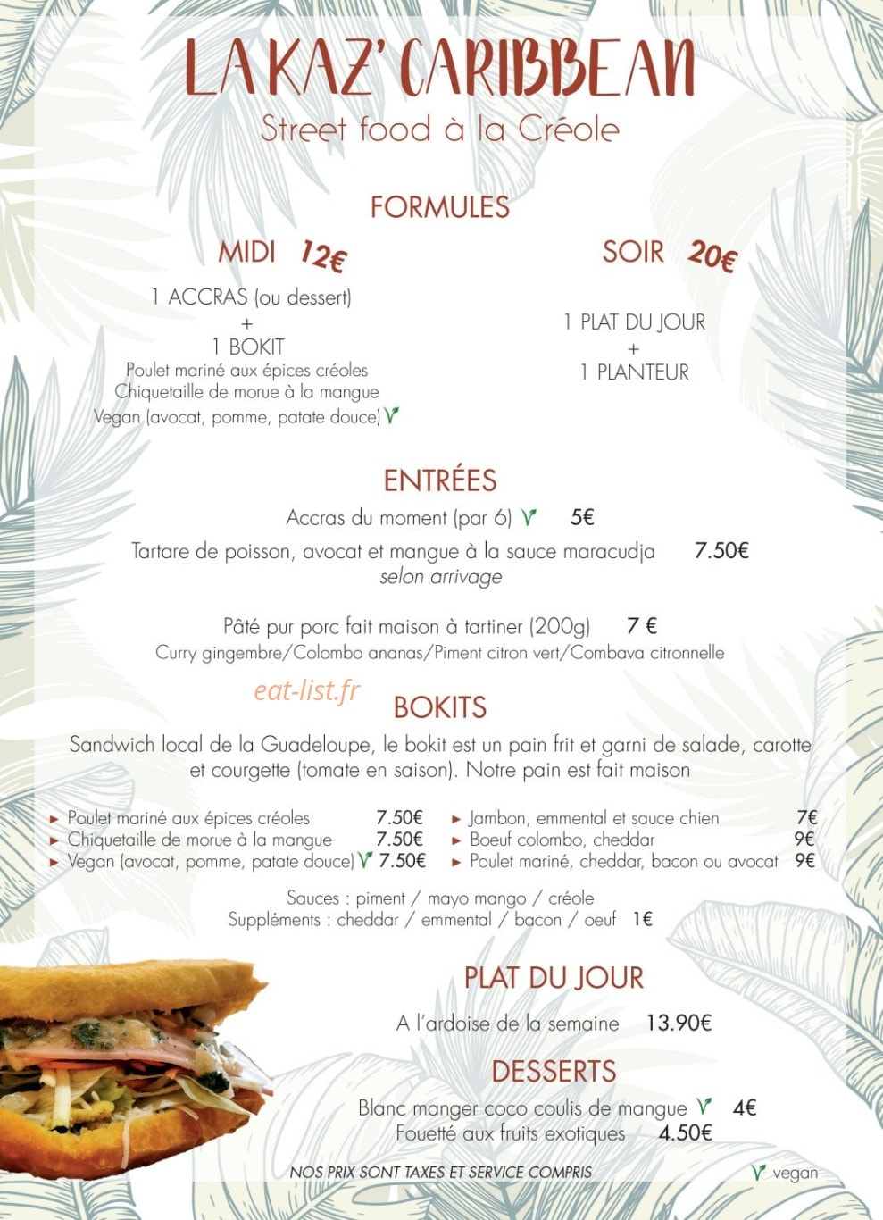 La Kaz' Caribbean — carte page 1