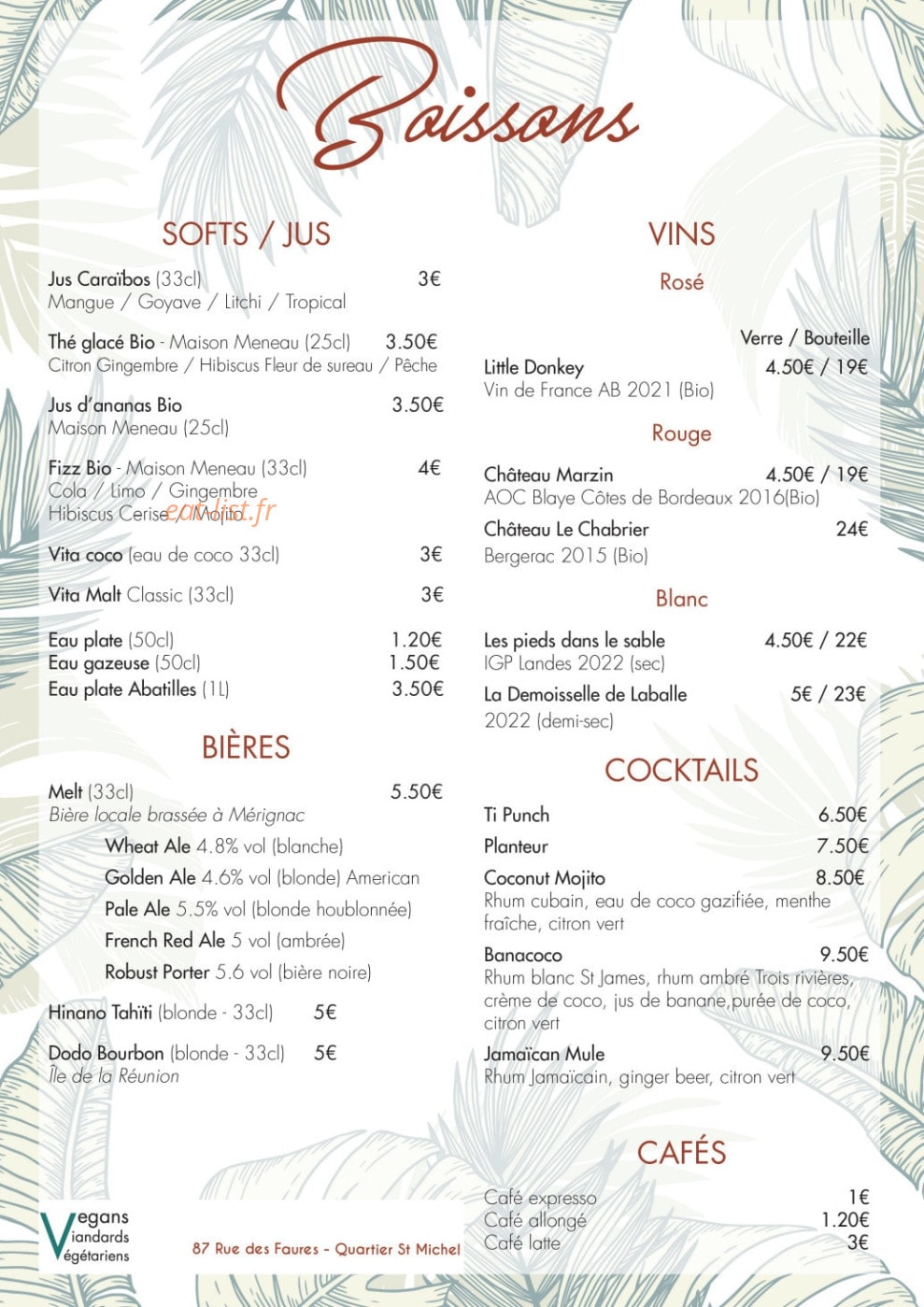 La Kaz' Caribbean — carte page 2