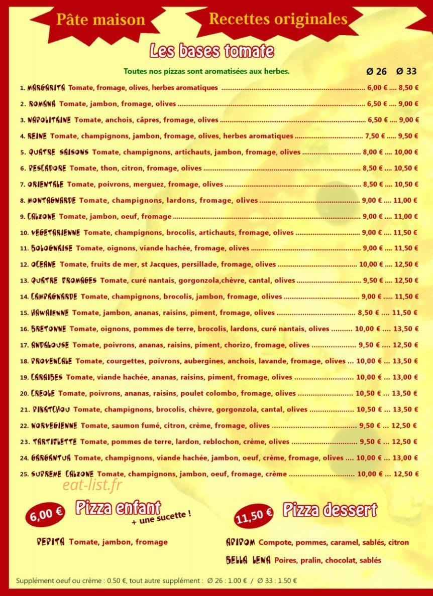 La Main À La Pâte — carte page 1