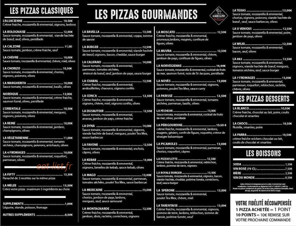 La Main à la Pâte — carte page 1