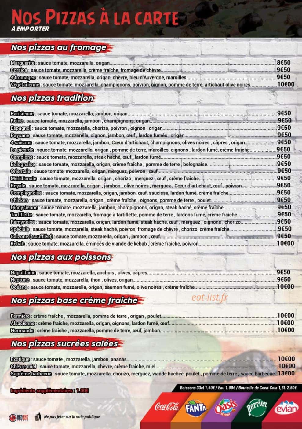 La Maison De La Pizza — carte page 2