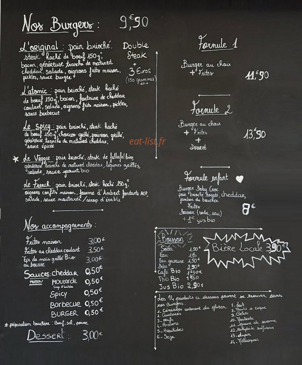 La Maison Du Burger — carte page 1