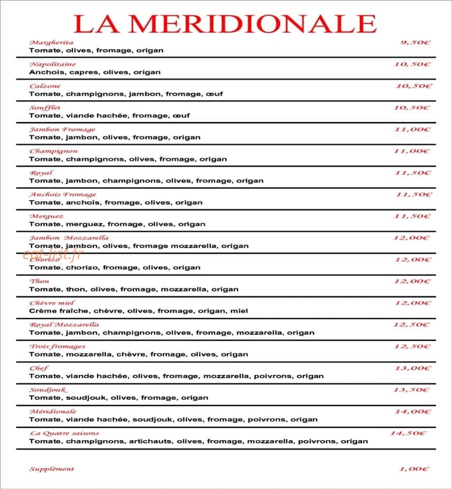 La meridionale — carte page 1