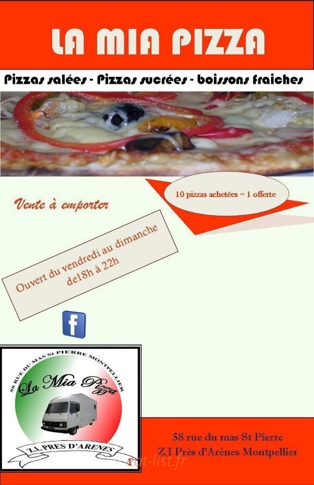 La Mia Pizza — carte page 1