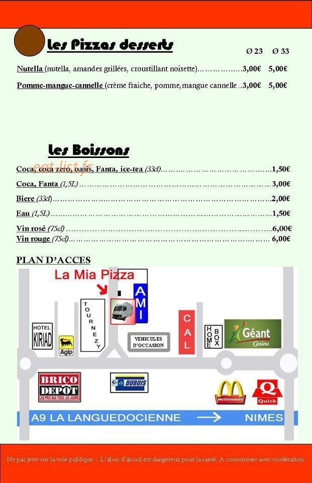 La Mia Pizza — carte page 4