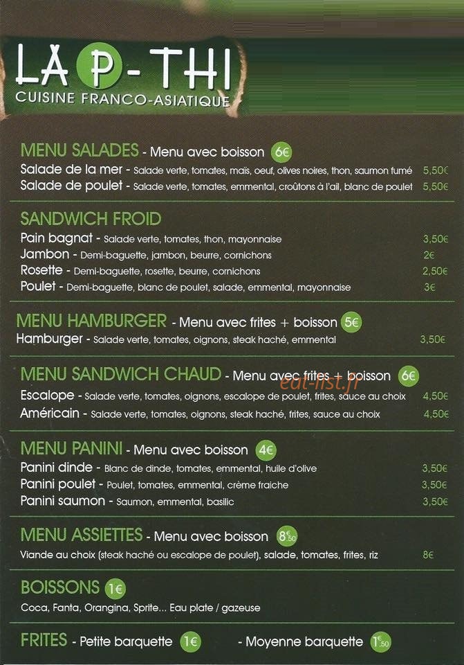 La P-THI — carte page 1