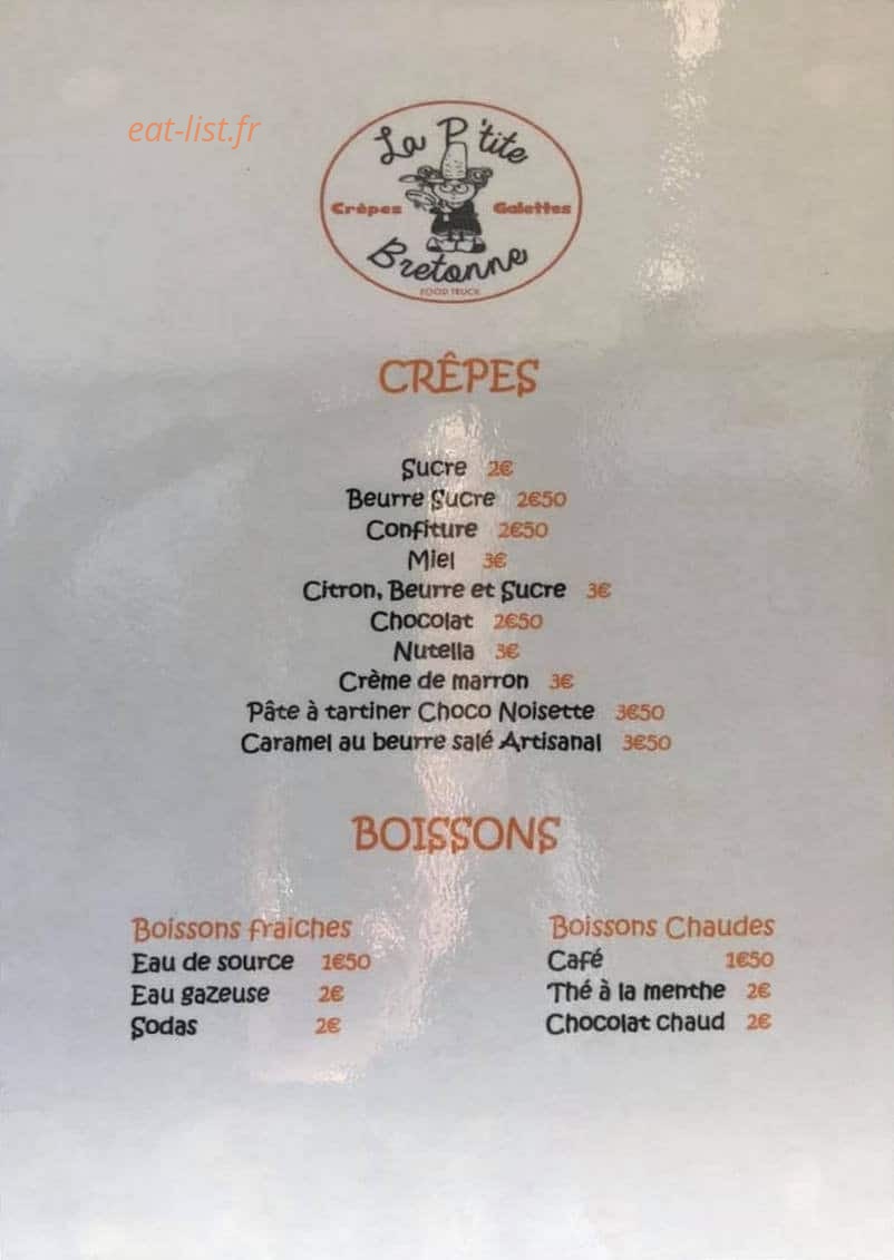 La P'tite Bretonne — carte page 1