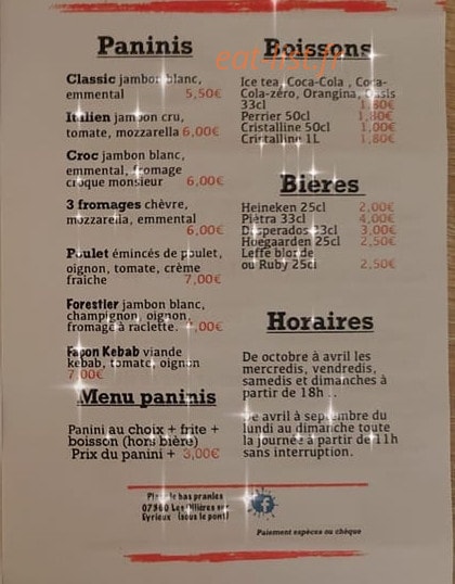 La P'tite Fringale — carte page 2