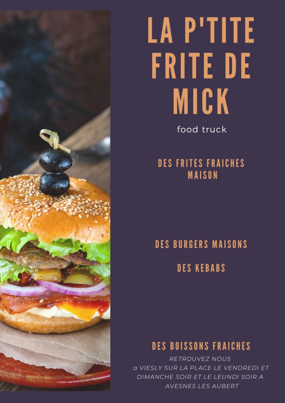 La P'tite frite de Mick — carte page 1