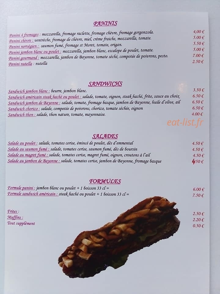 La P'tite Remork — carte page 1