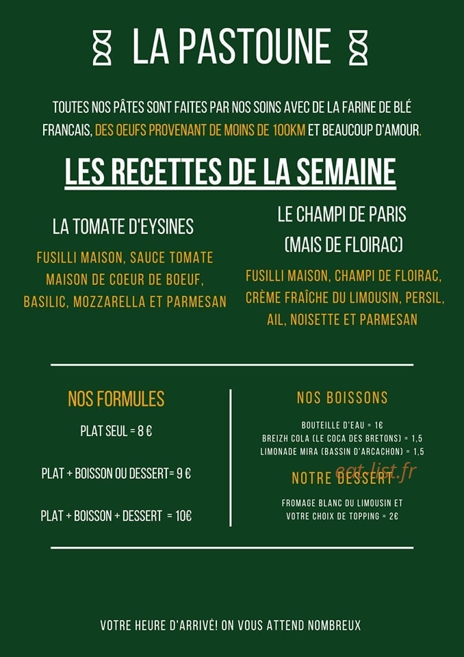 La Pastoune — carte page 1