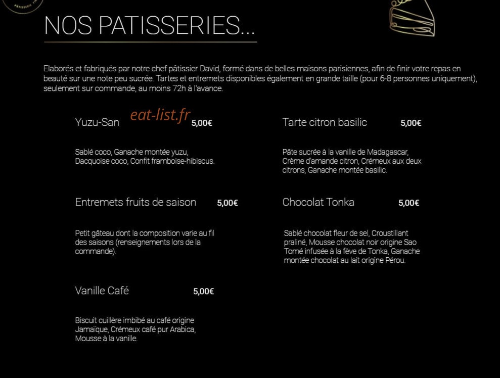 La Pastry Pizz' — carte page 2