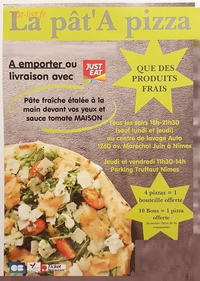 La pât'A pizza — carte page 2