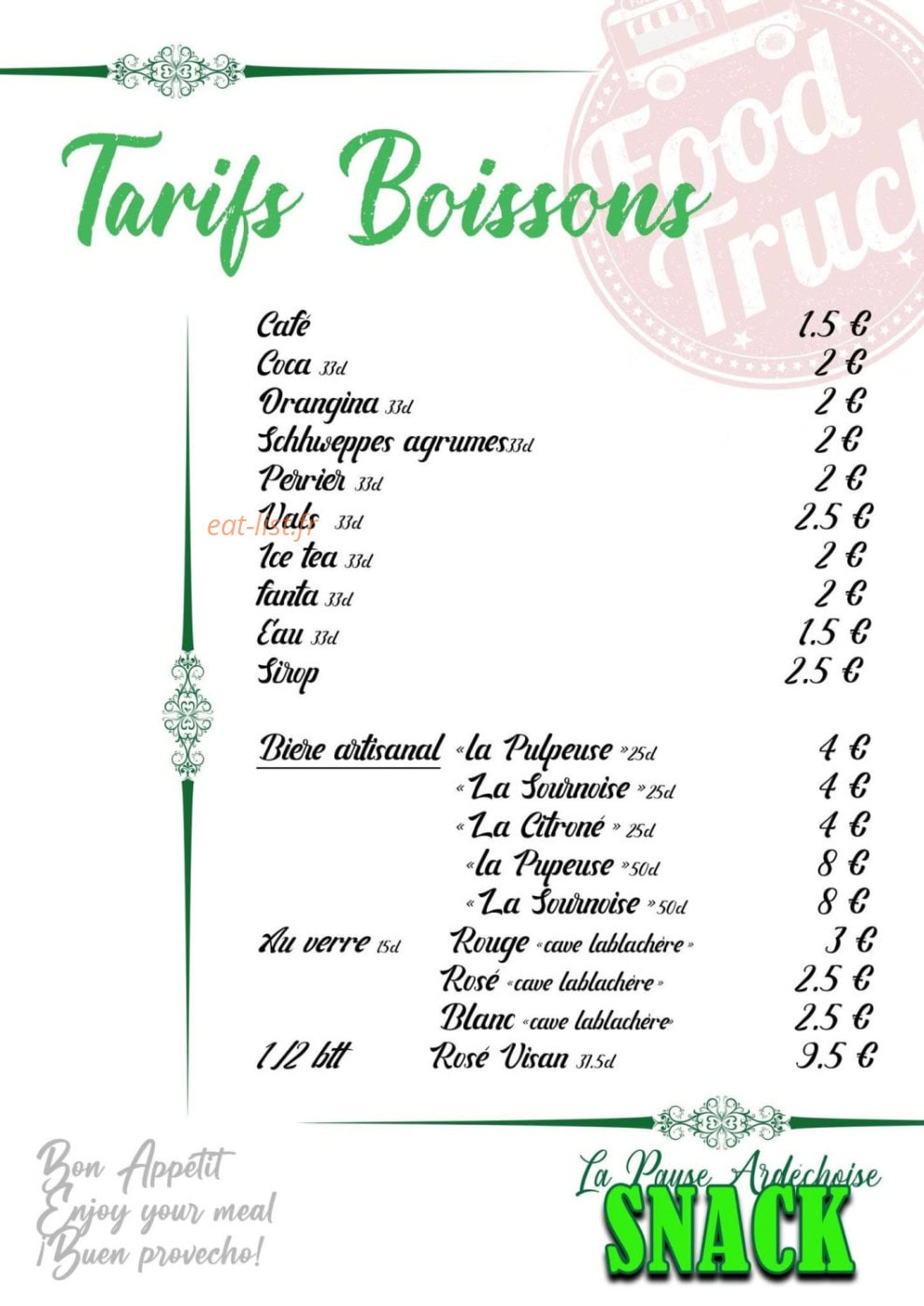 La Pause Ardéchoise — carte page 2