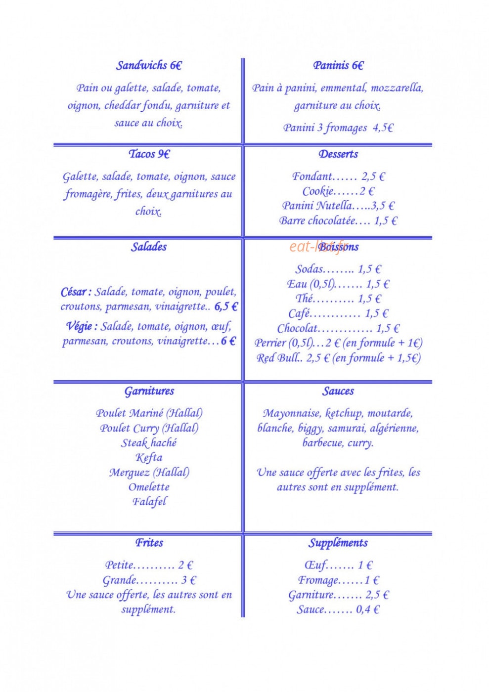 La pause D — carte page 1