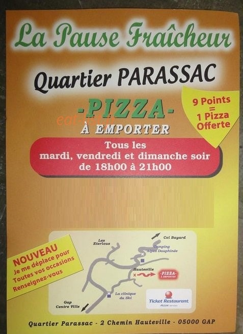 La Pause Fraicheur — carte page 1