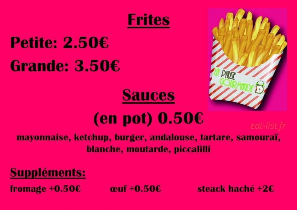 La pause gourmande — carte page 6