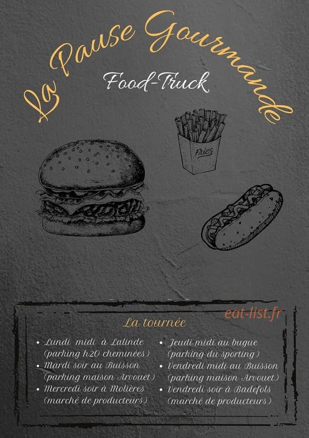 La Pause Gourmande — carte page 1