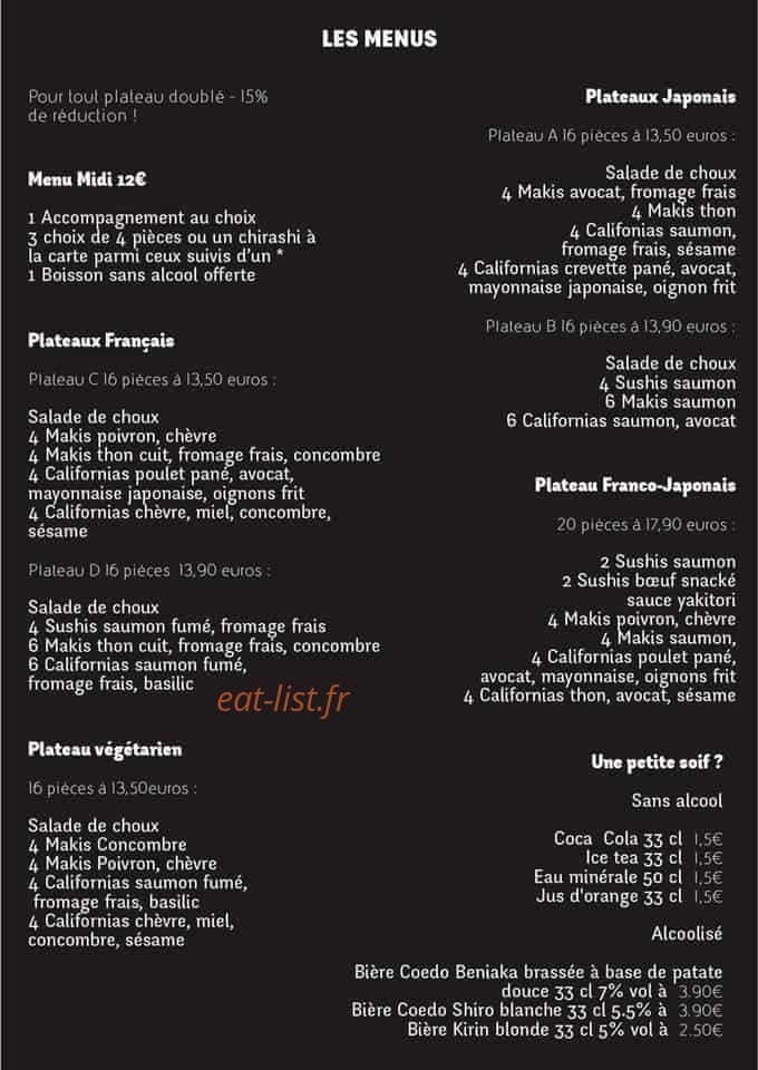 La Pause Sushi — carte page 3