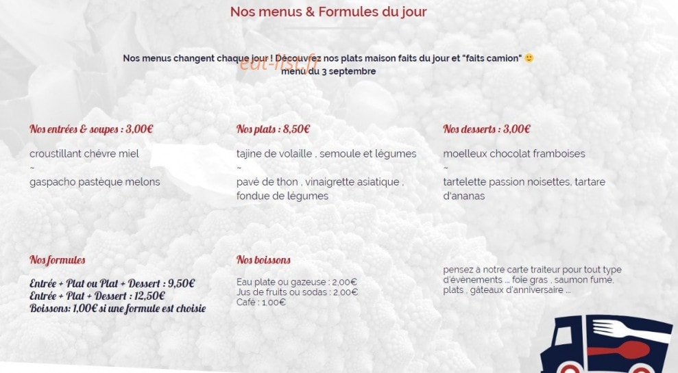 La pause truck — carte page 1