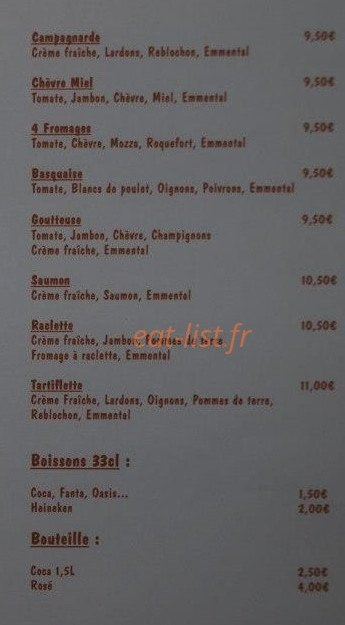 La Payotte Pizza — carte page 3