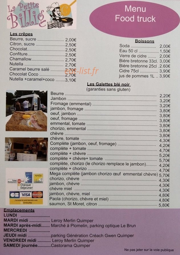 La Petite Billig — carte page 1