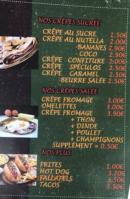 La Petite Crêperie — carte page 2