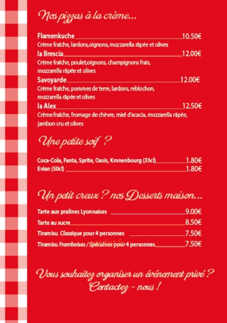 La petite pizzeria — carte page 2