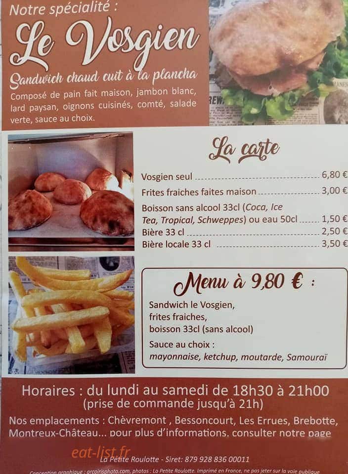 La Petite Roulotte — carte page 2