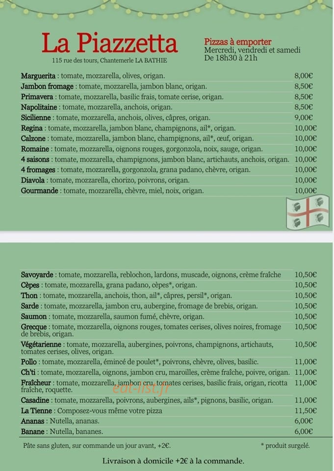 La Piazzetta — carte page 1