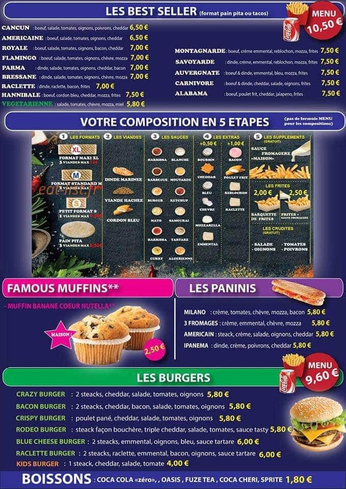 La Pita — carte page 1