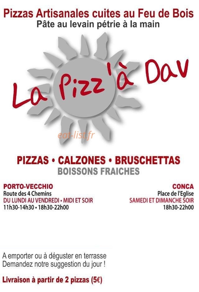 La Pizz' à Dav — carte page 1