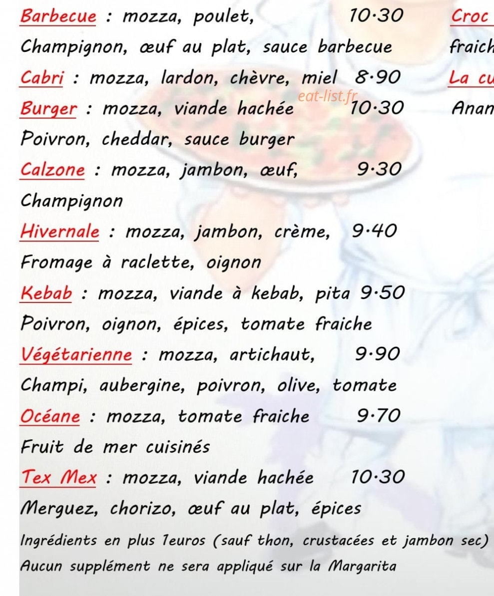 La Pizz'à Jess — carte page 2