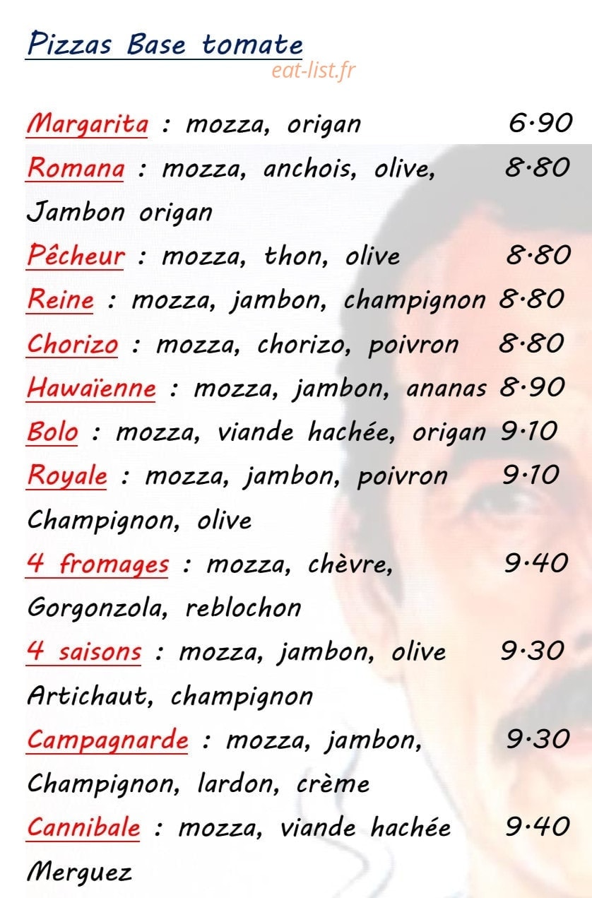 La Pizz'à Jess — carte page 1