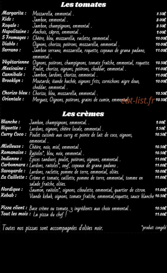 La pizz'à Lise — carte page 2