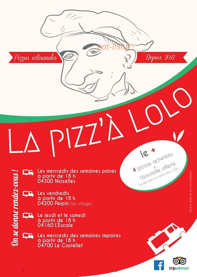 La Pizz'a Lolo — carte page 1