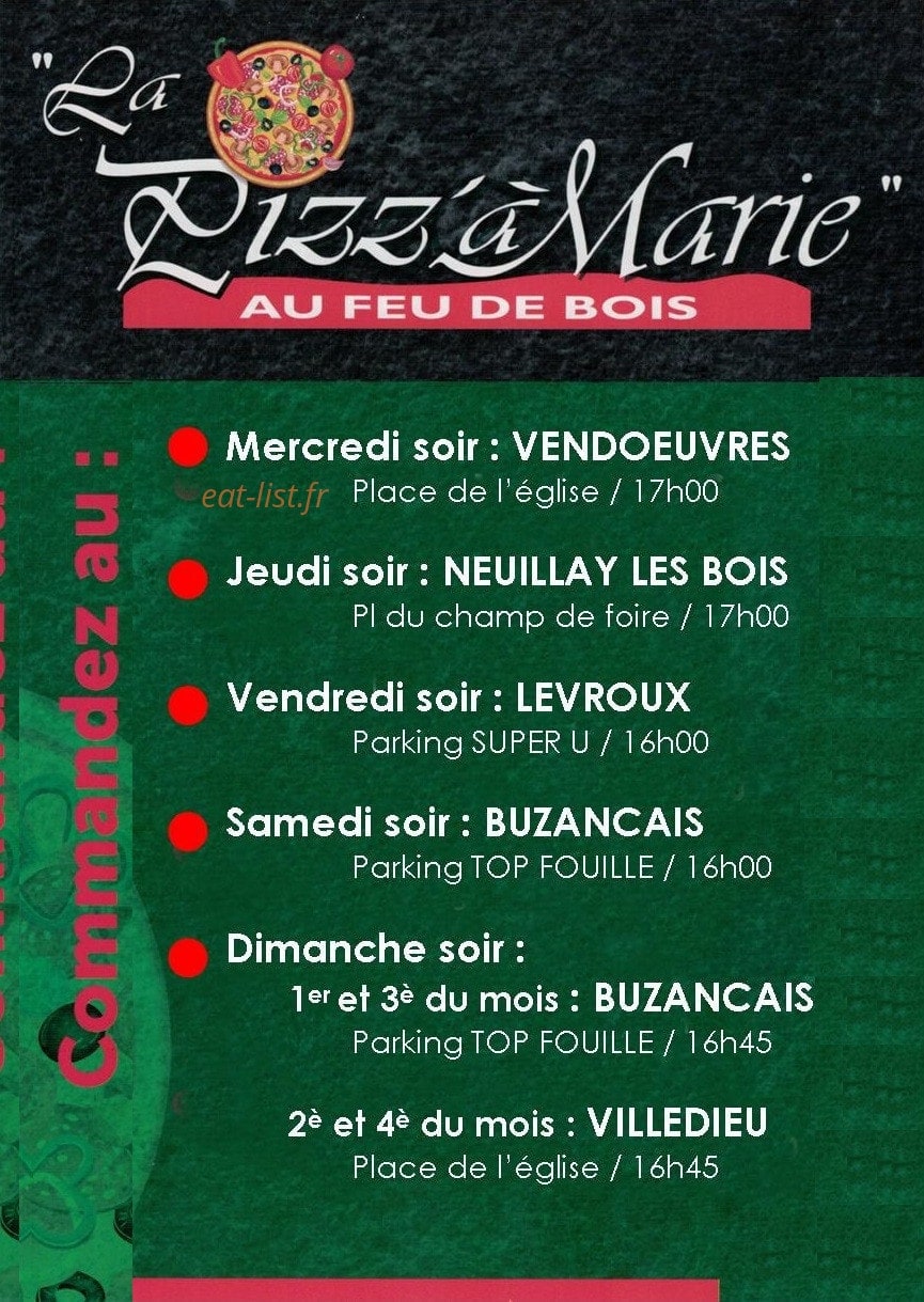 La pizz’à Marie — carte page 2