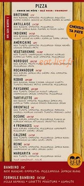 La Pizz' à Roulettes — carte page 3