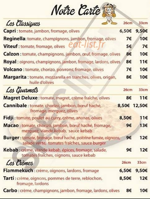 La Pizz — carte page 1