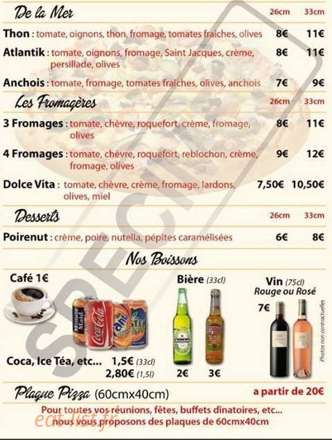 La Pizz — carte page 2